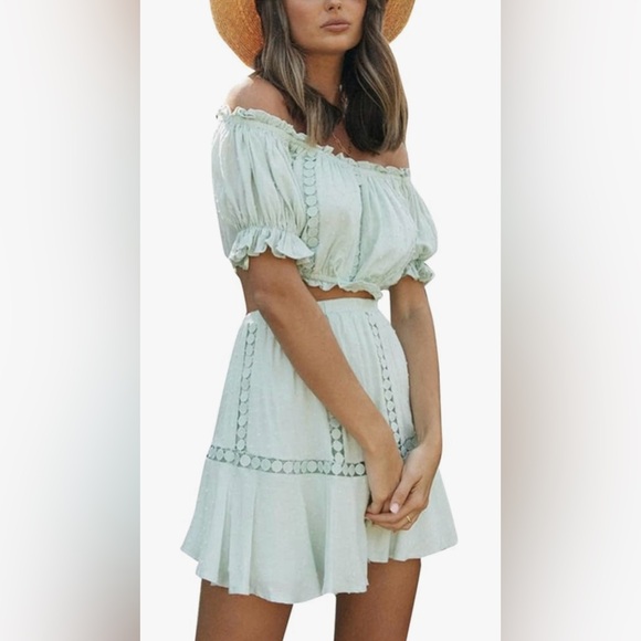 Dawwoti Summer 2-pce outfit. Mint Green Size XL. - Picture 3 of 5